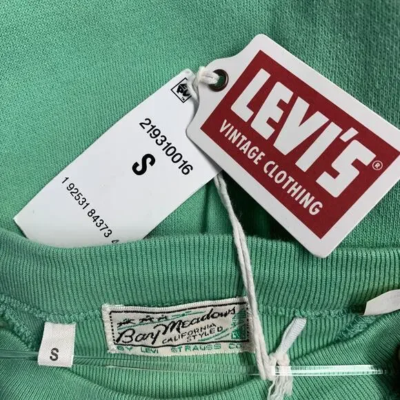 LEVI'S VINTAGE Size S Leaf Green Cotton Crew Neck Sweatshirt